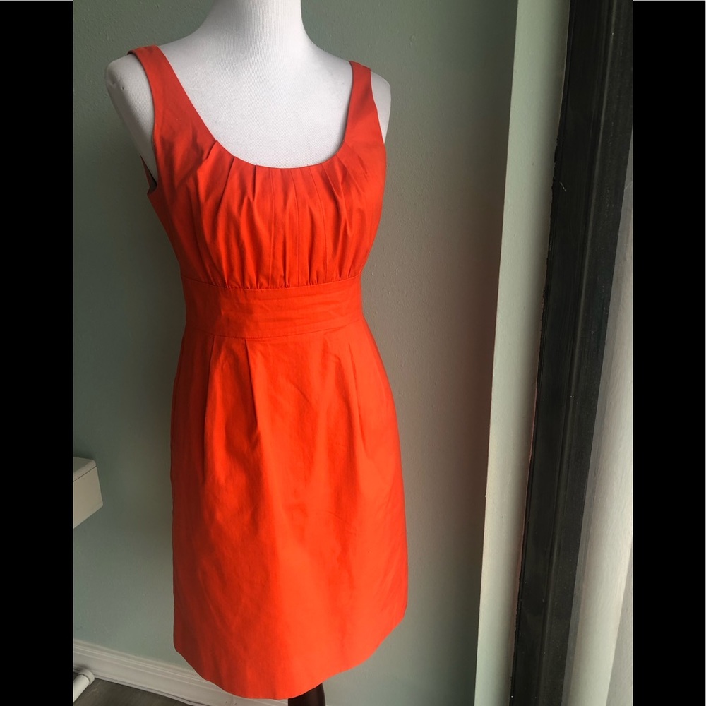 J. Crew Orange Suiting Cotton Sheath shift dress